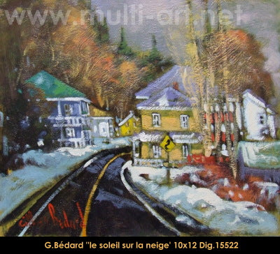 15522 - Gilles Bedard - Le soleil miroitant sur la neige - 10x12