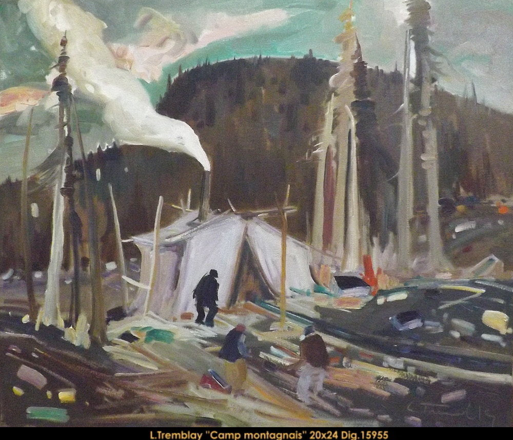 15955 - Louis Tremblay - Camp montagnais - 20x24