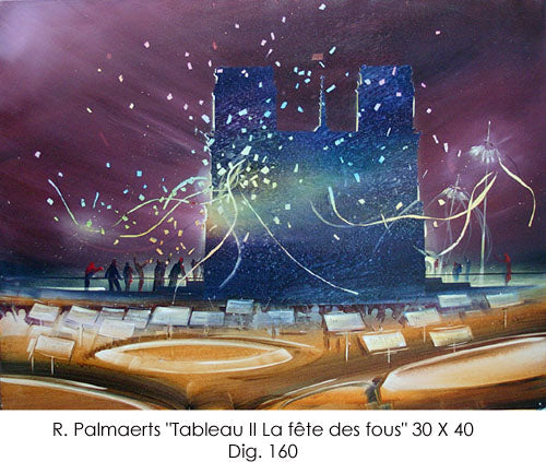 160 - Roland Palmaerts - Tableau II La fête des fous - 30x40