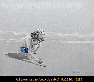 16285 - Jeux de sable - ANDRÉ BERTOUNESQUE - 16x20