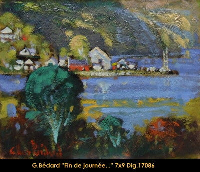 17086 - Fin de journée Petite rivière St-François - GILLES BÉDARD - 7x9