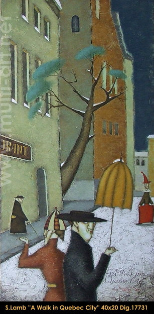 17731 - Steven Lamb - A Walk in Quebec City - 40x20