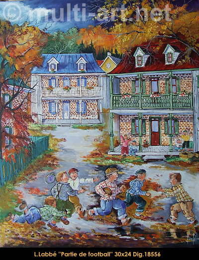 18556 - Partie de Football - LISE LABBÉ - 30x24
