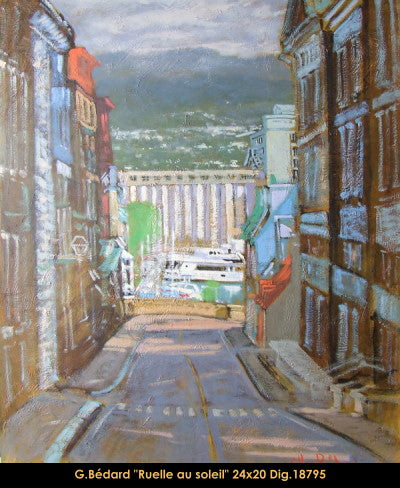 18795 - Gilles Bedard - Ruelle au soleil - 24x20