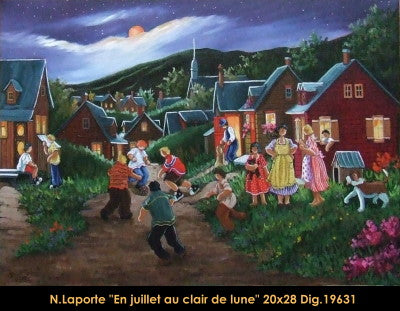 19631 - En juillet au clair de lune - 20x28