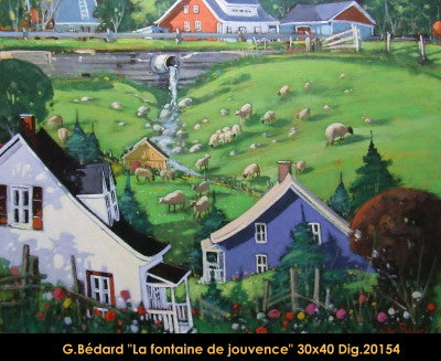 20154 - La fontaine de jouvence - GILLES BÉDARD - 30x40