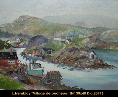 20916 - Louis Tremblay - Village de pêcheurs TN - 30x40