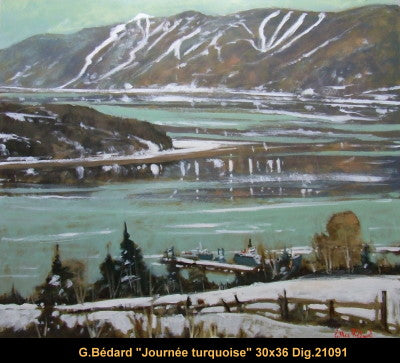 21091 - Gilles Bedard - Journée turquoise - 30x36