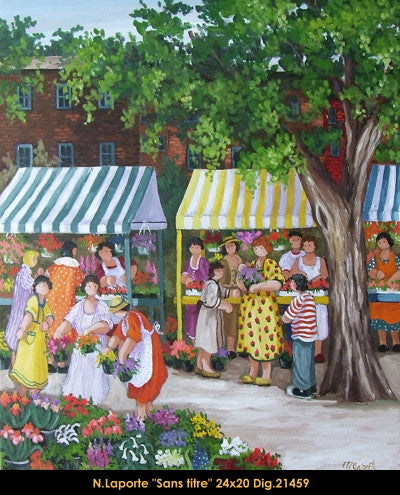 21459 - Au marché aux fleurs - 24x20