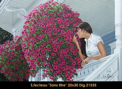 21535 - Sarah Fecteau - Fleurs mauves (hyper réaliste) - 20x30