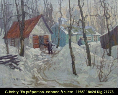 21773 - En préparation de la cabane à sucre - 18x24