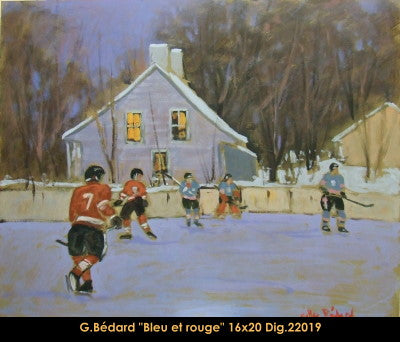 22019 - Gilles Bedard - Bleu et rouge - 16x20