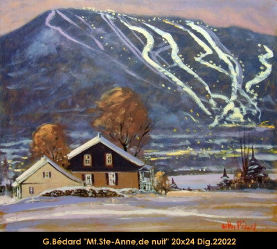 22022 - Gilles Bedard - Mt Ste-Anne de nuit - 20x24