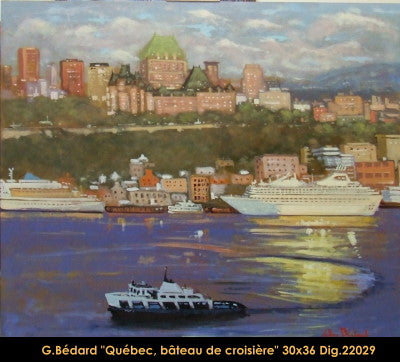 22029 - Gilles Bedard - Québec bateau de croisière - 30x36