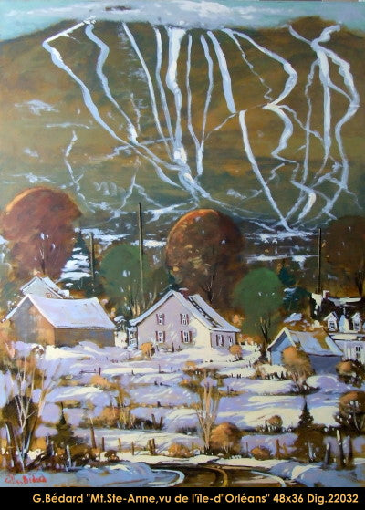 22032 - Gilles Bedard - Mt Ste Anne vu de l'ile d'Orleans - 48x36