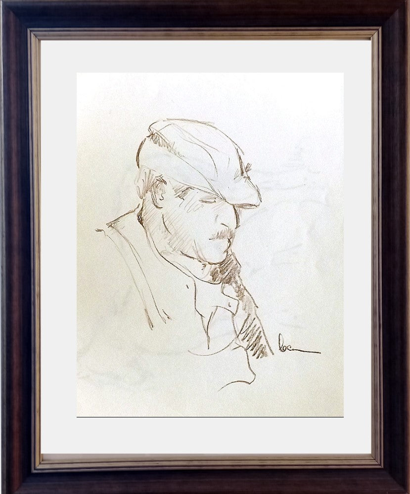 23781 - Paul 'tex' Lecor - Sans titre 14x10 Dessin encadré