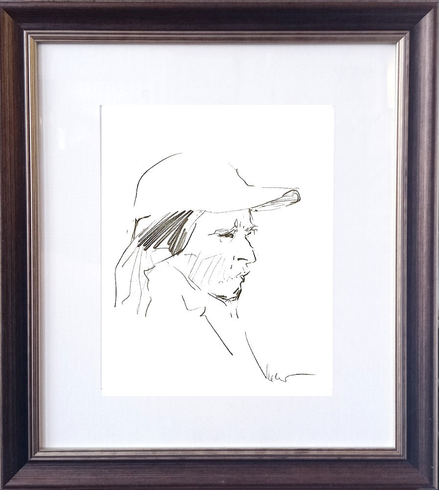 23782 - Paul 'tex' Lecor - sans titre 14x10 Dessin encadré