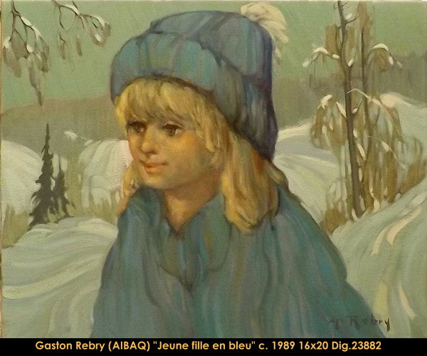 23882 - Jeune fille en bleu - GASTON REBRY - 16x20