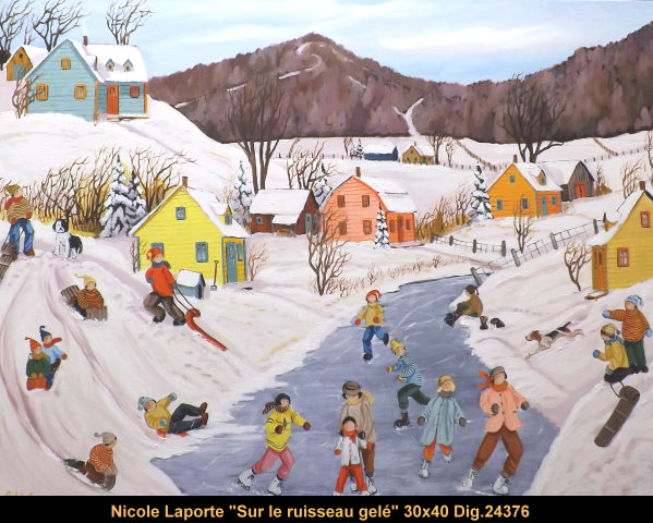 24376 - Sur le ruisseau gelé - 30x40