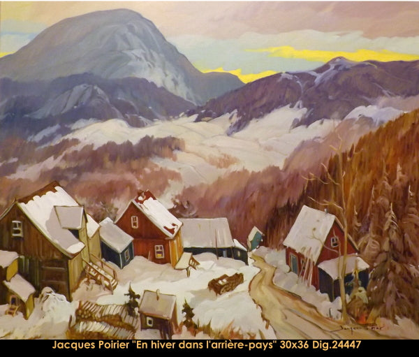 24447 - Jacques Poirier - En hiver dans l'arriere pays - 30x36
