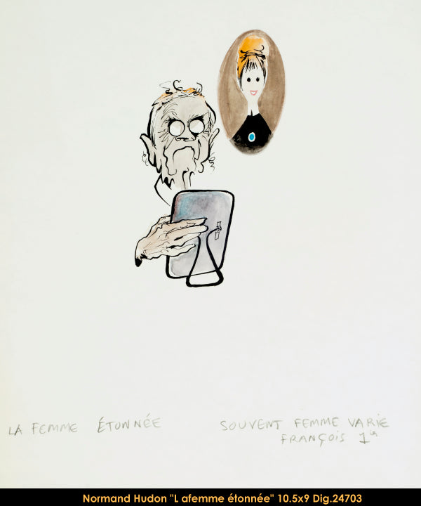 24703  - - SÉRIE PERSONNAGES VARIÉS - NORMAND HUDON (FEMME ÉTONNÉE) -DESSIN -