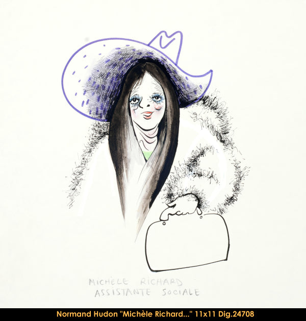 24708 - SÉRIE CÉLÉBRITÉS - NORMAND HUDON (MICHELE RICHARD) -DESSIN -