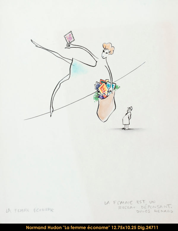 24711 -  - SÉRIE PERSONNAGES VARIÉS - NORMAND HUDON (FEMME ÉCONOME) -DESSIN -