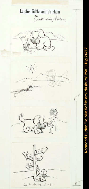 24717 - SUJETS VARIÉS - NORMAND HUDON (LE PLUS FIDÈLE AMI DU RHUM) DESSIN -