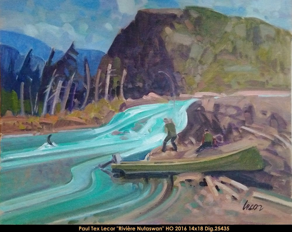 25435 - Paul TEX Lecor - Rivière Nutaswan (paysage) 14x18
