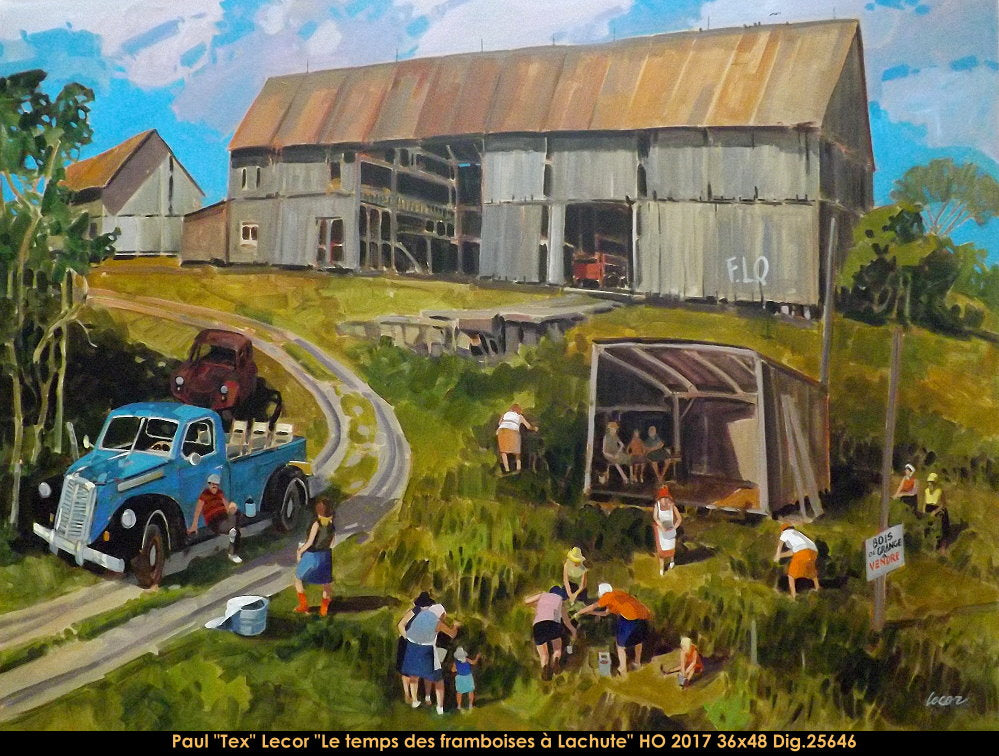 25646 - Paul TEX Lecor - Le temps des framboises à Lachute (paysage)- 36x48