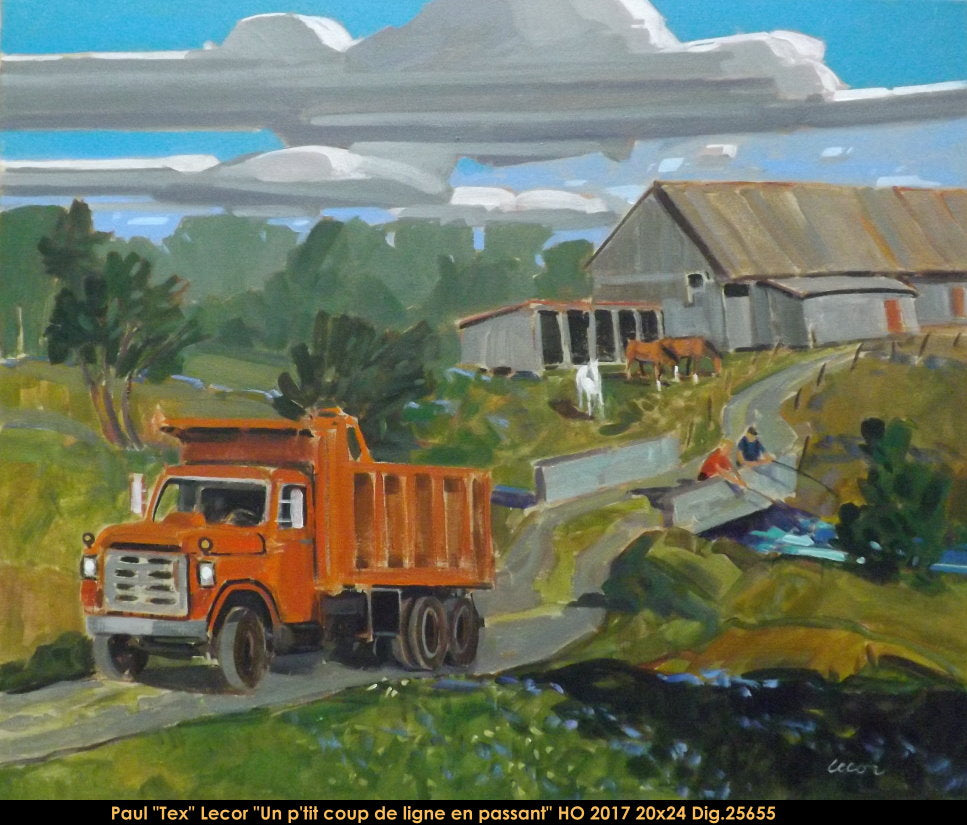 25655 - Paul TEX Lecor - Un p'tit coup de ligne en passant - 20x24