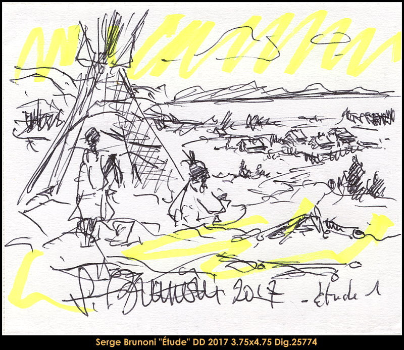 25774 - Serge Brunoni - Étude (Montreal 375e) - DESSIN - 4.75x3.75