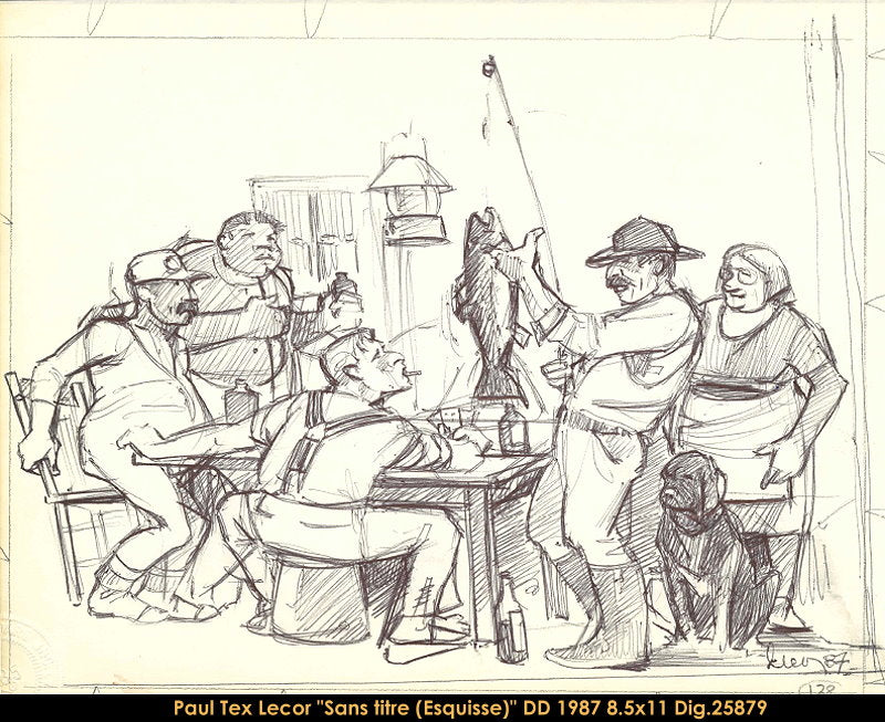 25879 - Paul TEX Lecor - histoire de pêche - DESSIN - 8.5x11