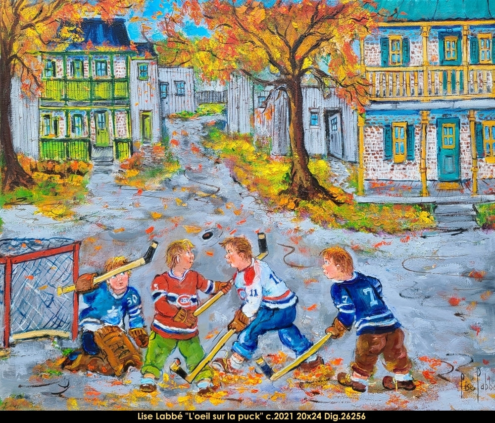 26256 - Lise Labbe - l:oeil sur le puck - 20x24