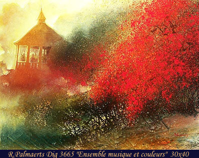 3665 - Roland Palmaerts - Ensemble musique et couleurs - 30x40