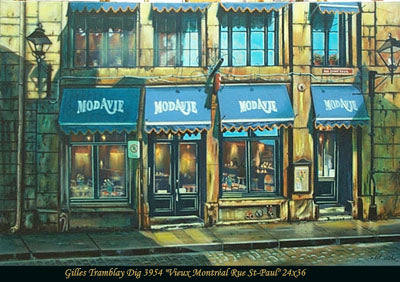 3954 - Gilles Labranche - Vieux Montréal rue St-Paul - 24x36