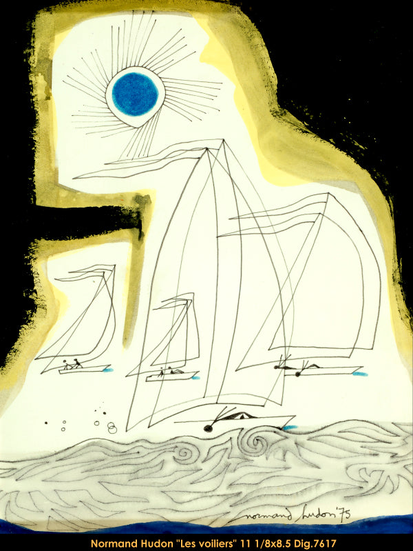 7617- SUJETS VARIÉS - NORMAND HUDON DESSIN - (VOILIERS)