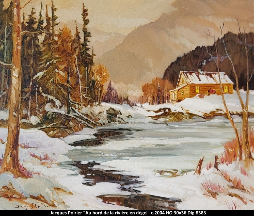 8383 - Au bord de la rivière en dégel - JACQUES POIRIER - 30x36