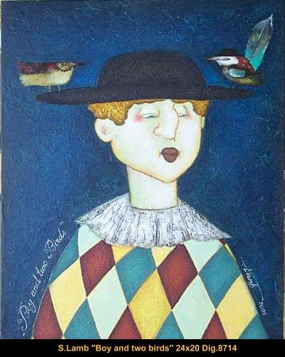 8714 - Steven Lamb - Boy and 2 birds - 24x20