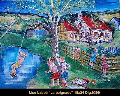 #9399 - Lise Labbe - La baignade - 18x24