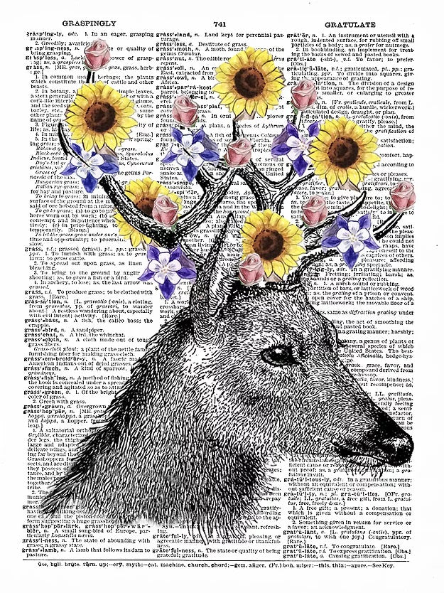 AW00022- ArtnWordz - Flower Deer