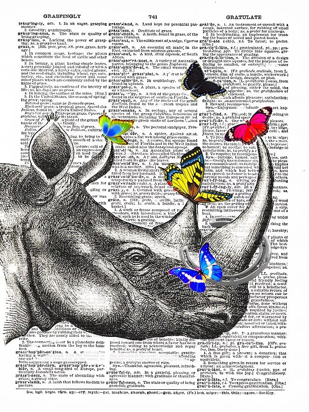 AW00032 - ArtnWordz - Rhino Butterfly