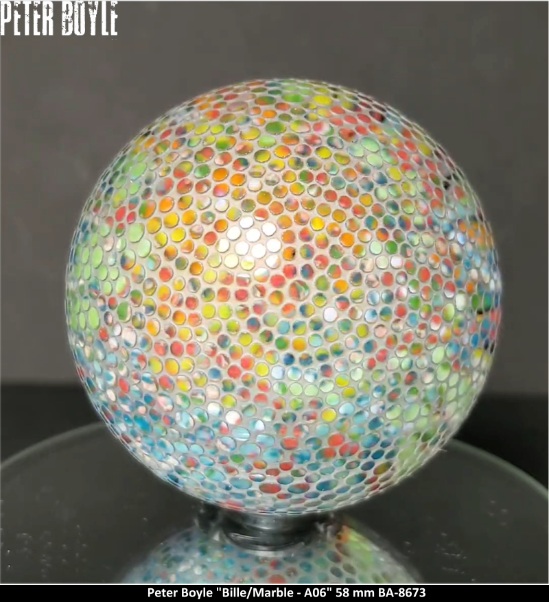 BA8673 - PETER BOYLE (A06) -BILLE - MARBLE (58MM) - ART GLASS - ART VERRIER