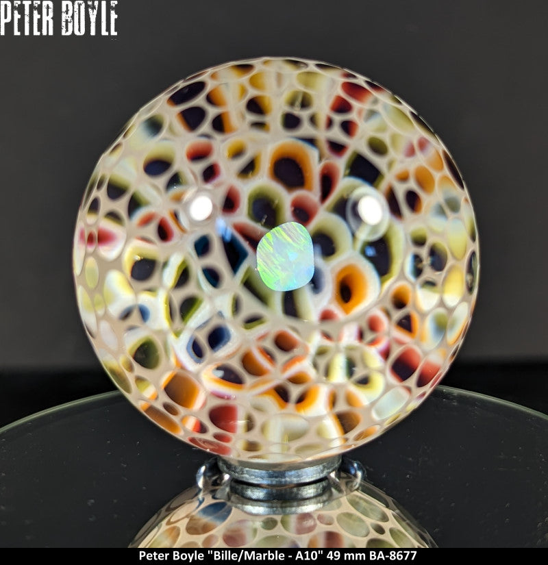 BA8677 - PETER BOYLE (A10) -BILLE - MARBLE (49MM) - ART GLASS - ART VERRIER