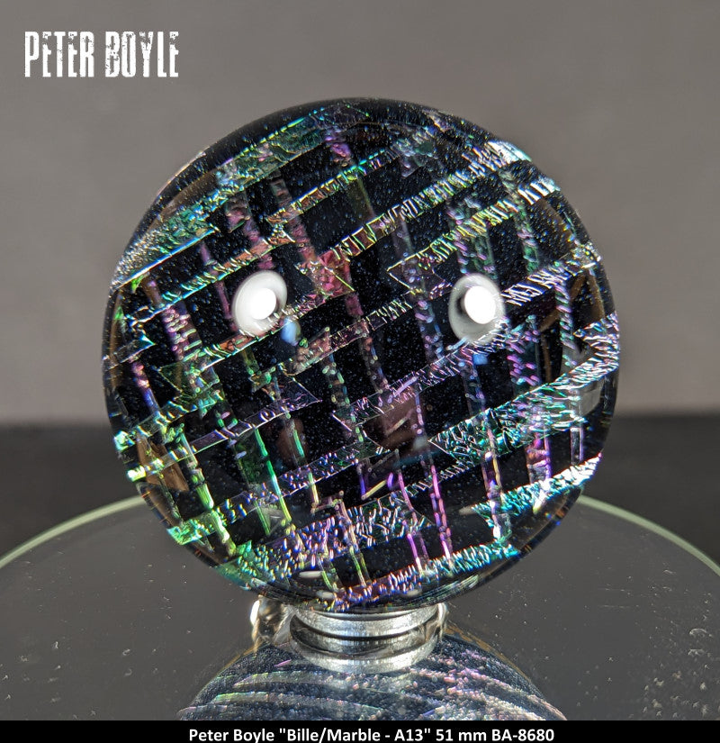 BA8680 - PETER BOYLE (A13) -BILLE – MARBLE (51MM) - ART GLASS - ART VERRIER