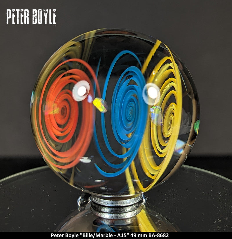 BA8682 - PETER BOYLE (A15) -BILLE - MARBLE (49MM) - ART GLASS - ART VERRIER