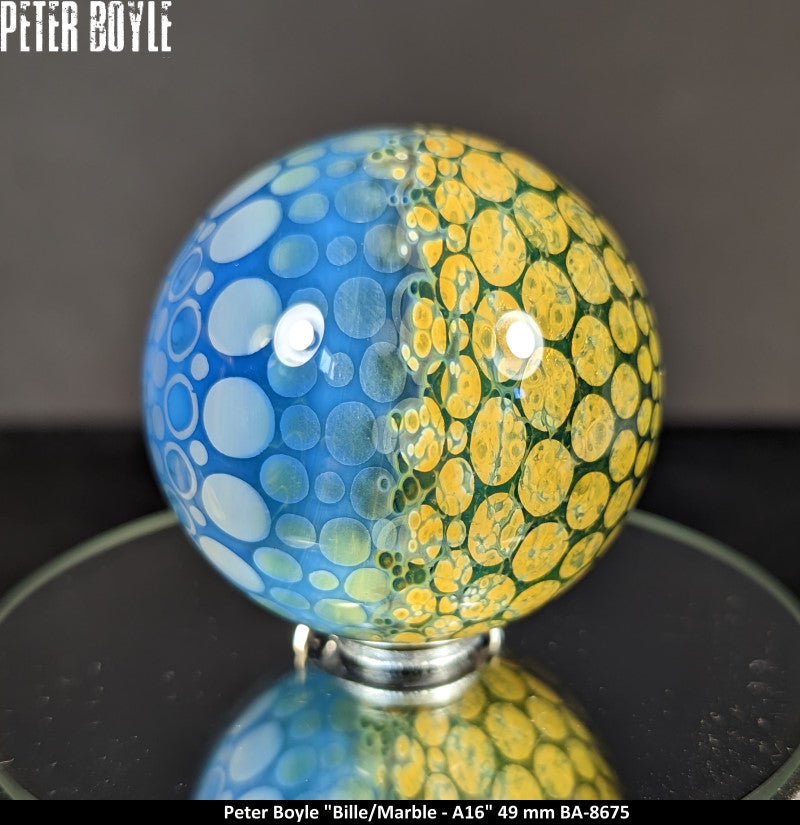 BA8683 - PETER BOYLE (A16) -BILLE - MARBLE (49MM) - ART GLASS - ART VERRIER