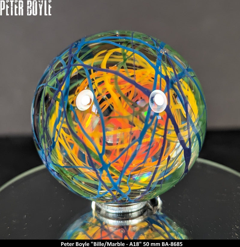 BA8685 - PETER BOYLE (A18) -BILLE - MARBLE (50MM) - ART GLASS - ART VERRIER