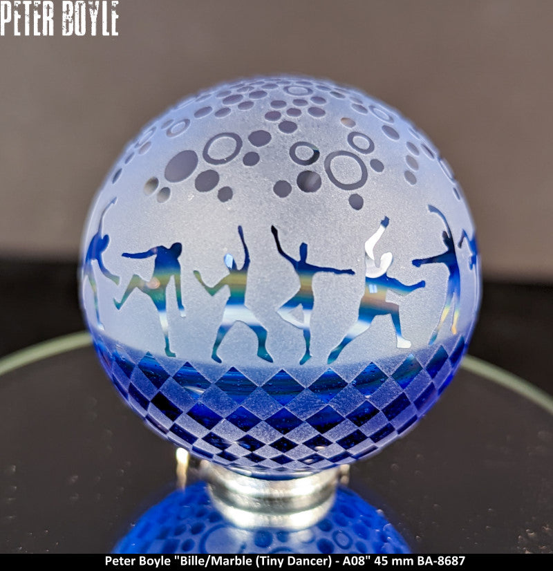 BA8687 - PETER BOYLE (A20) TINY DANCER -BILLE - MARBLE (45MM) - ART GLASS - ART VERRIER