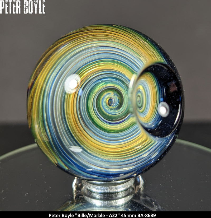BA8689 - PETER BOYLE (A22) -BILLE - MARBLE (45MM) - ART GLASS - ART VERRIER